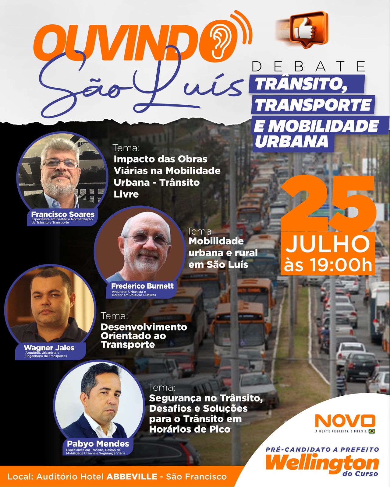 Wellington do Curso convida população para debate sobre trânsito, transporte e mobilidade urbana em São Luís